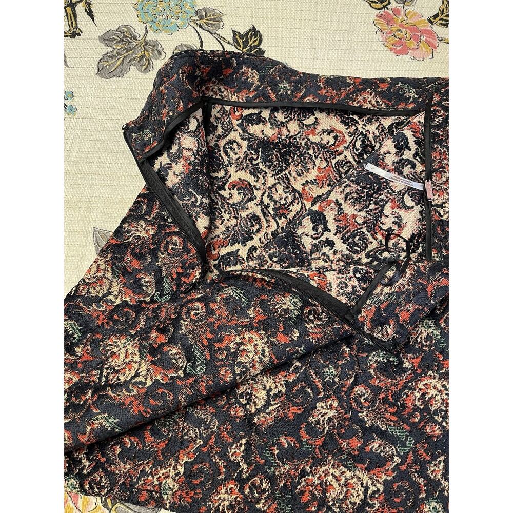 NWT Free People Large Mixed-Knit Jacquard Mini Skirt Faux Wrap Tapestry - Picture 6 of 8